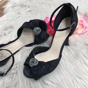 Disney Wedding Charming Black Peep Toe Heels